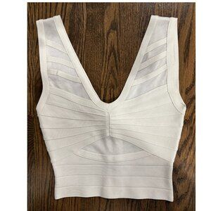 bebe white bodycon top size XS